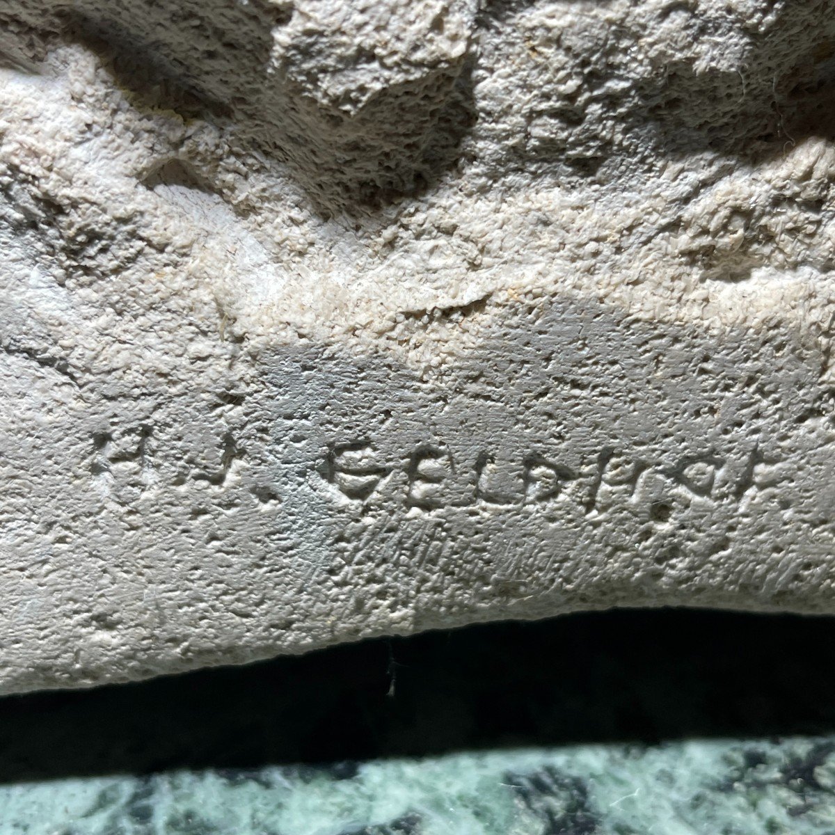 Herbert Geldhof "owl Owls" Stone Animal Sculpture In Direct Carving, 1960s-photo-2